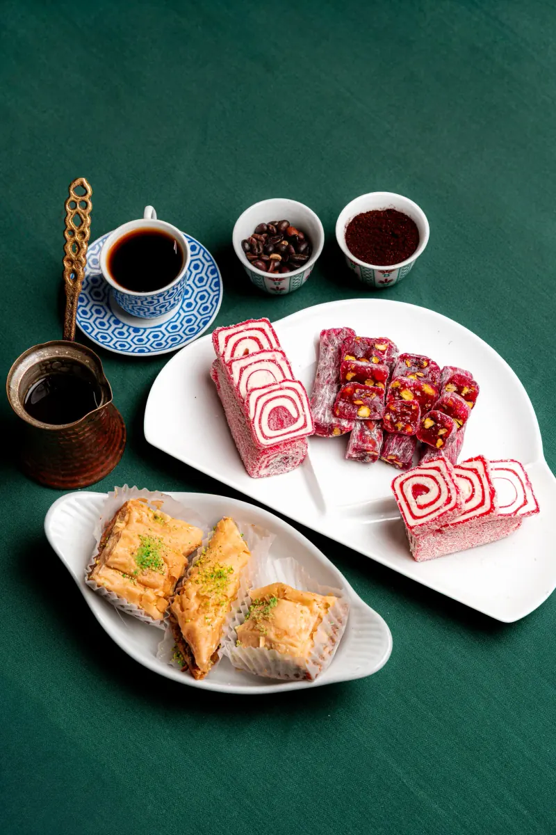 Baklava, Turkish delight and coffee