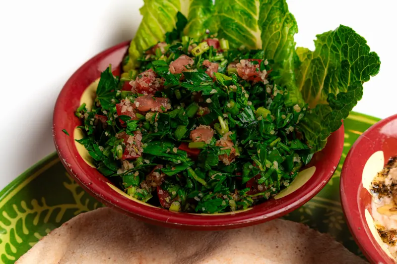Tabouli with tomato and lettuce